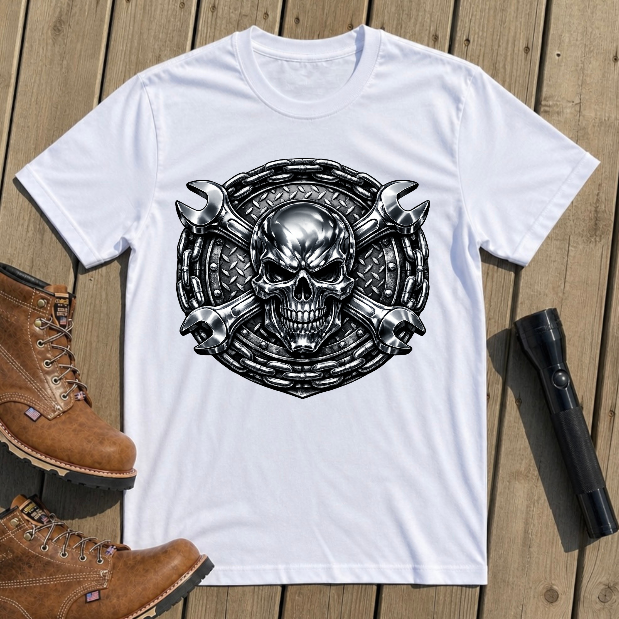 Mechanic Skull Chains T-Shirt