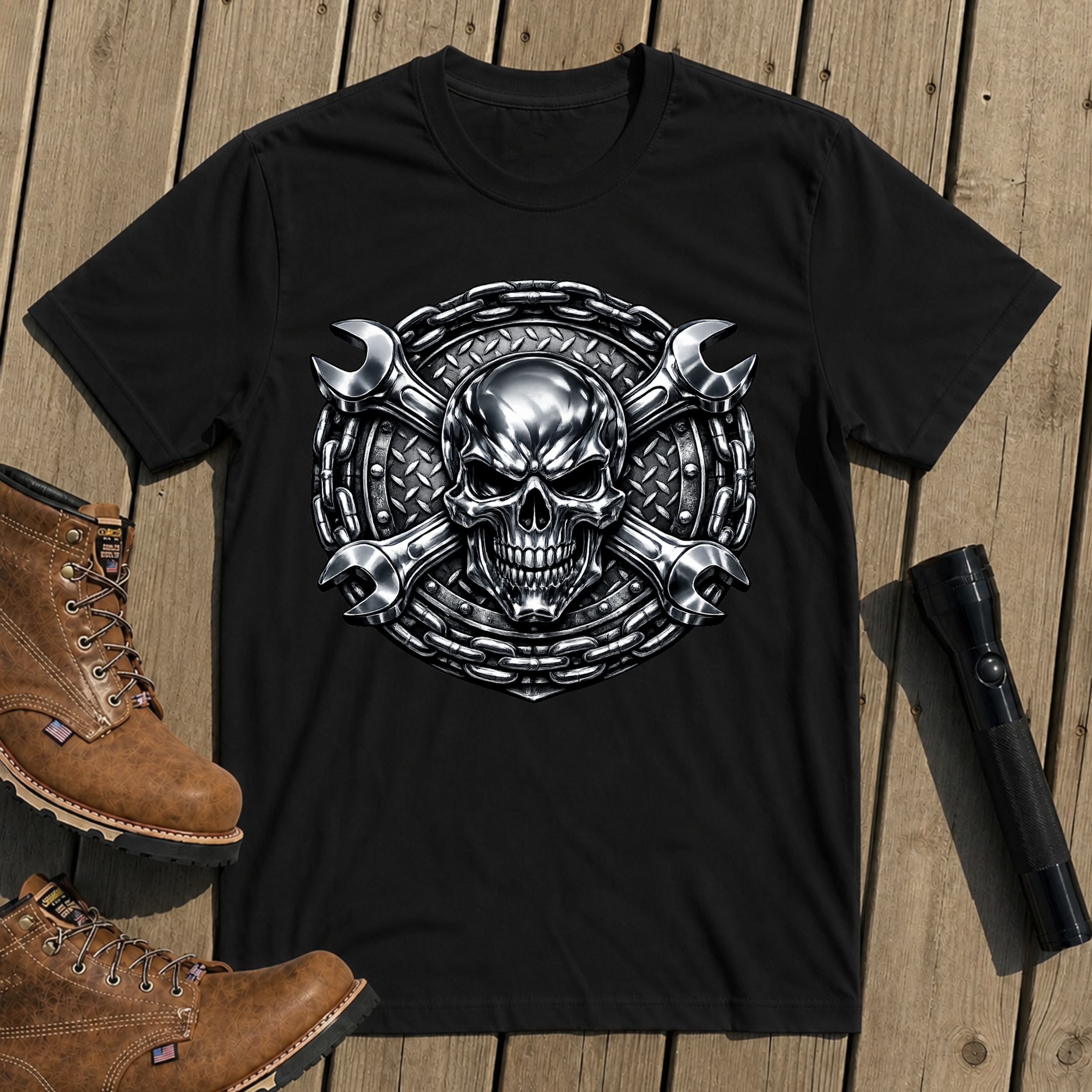 Mechanic Skull Chains T-Shirt