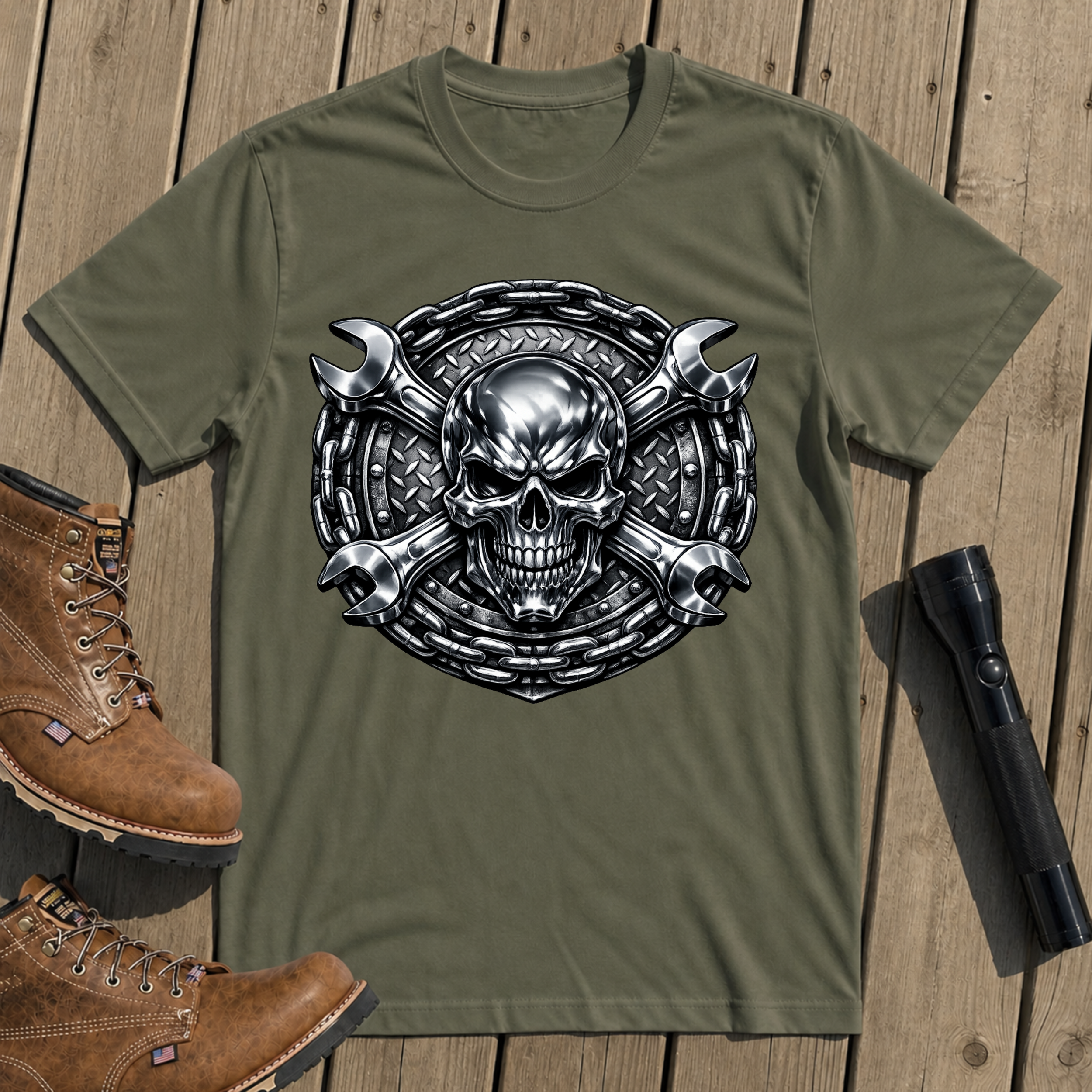 Mechanic Skull Chains T-Shirt