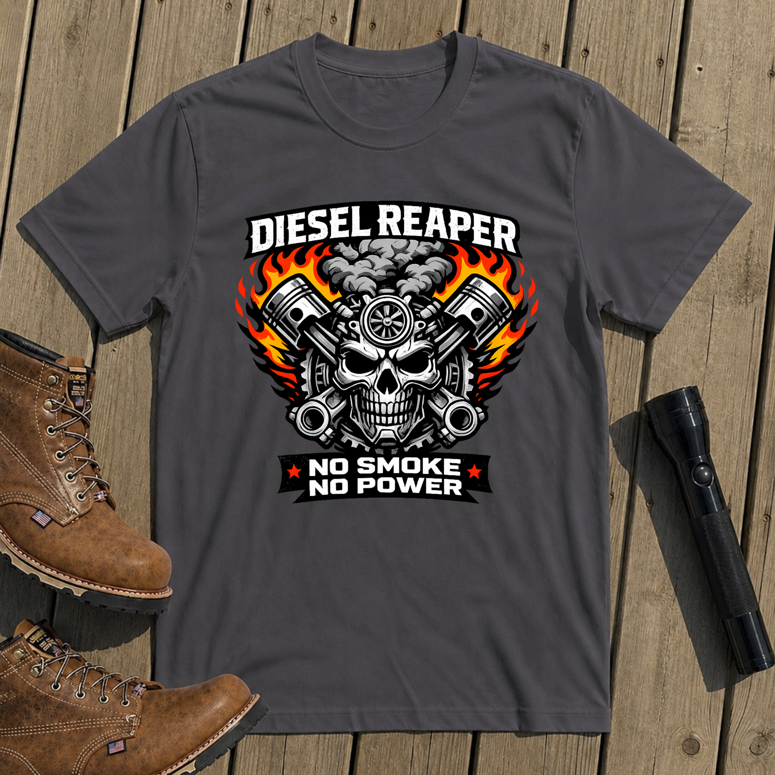 Flaming Diesel Reaper T-Shirt