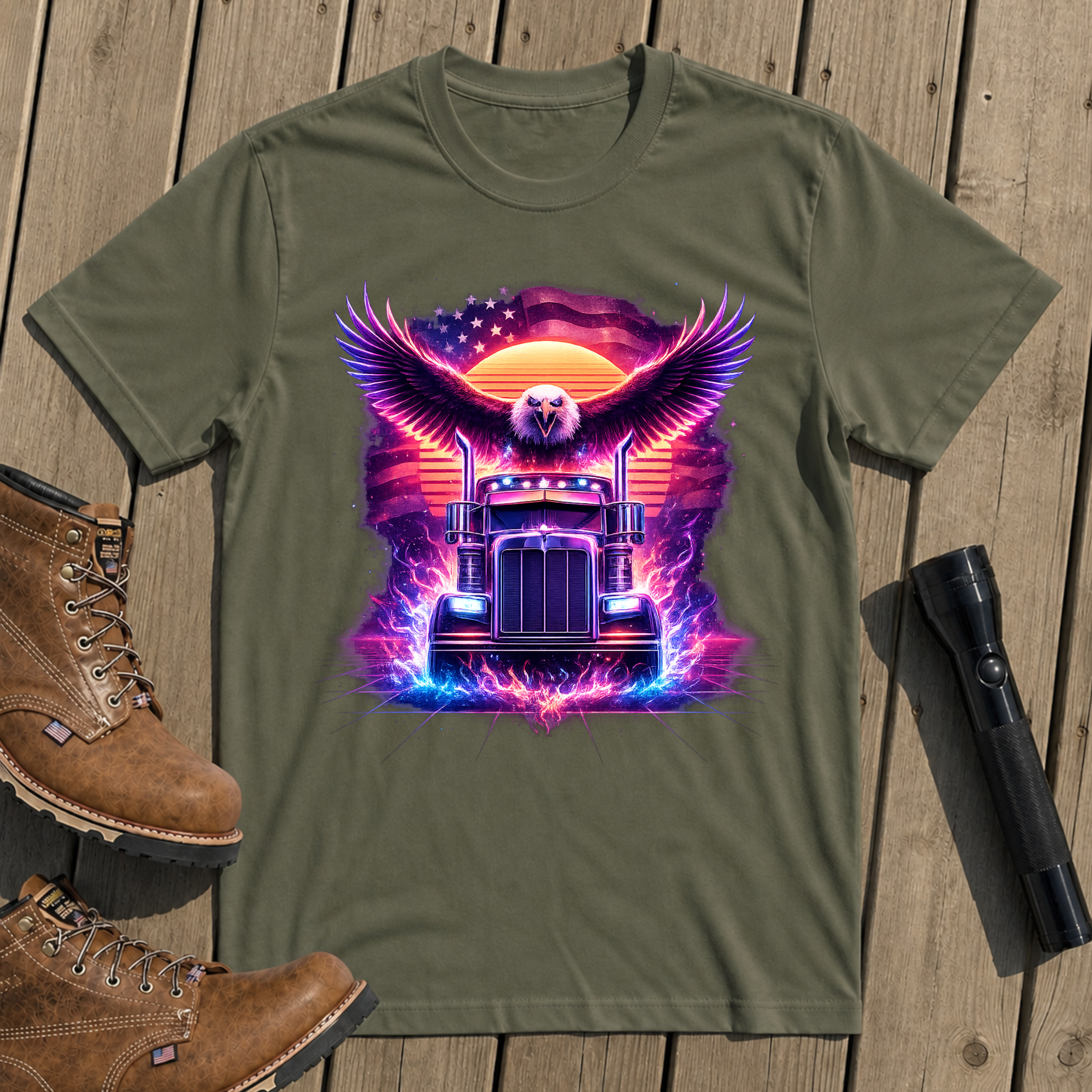 Neon Eagle Truck T-Shirt
