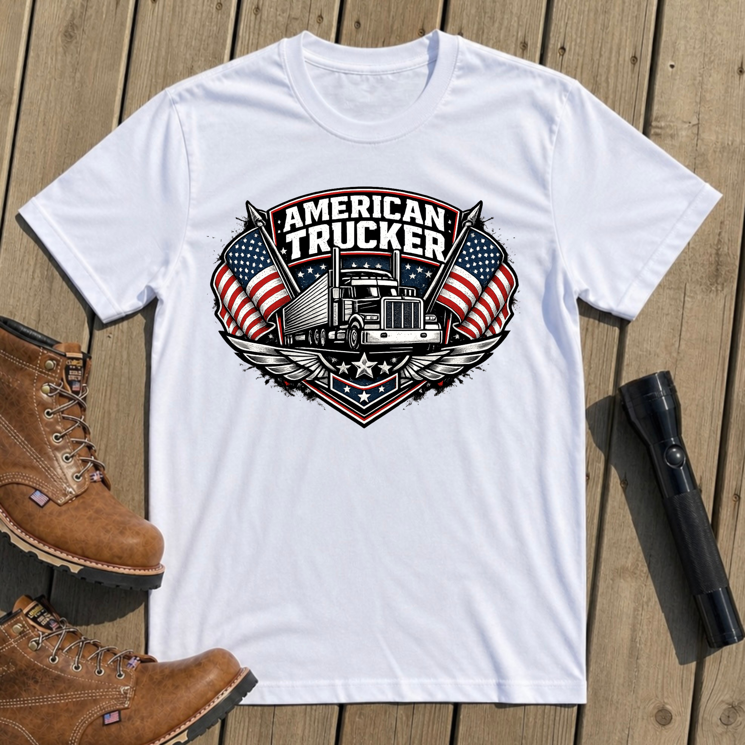 American Trucker Badge T-Shirt
