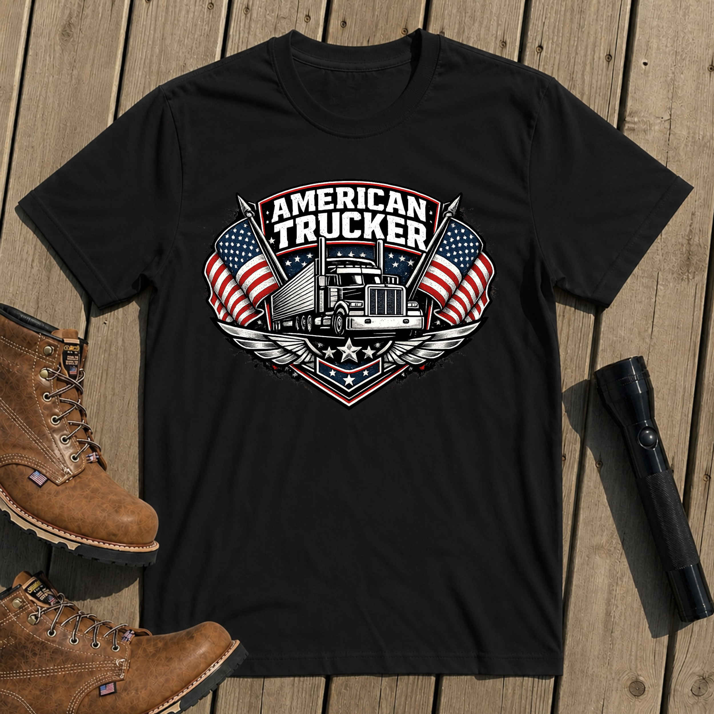 American Trucker Badge T-Shirt