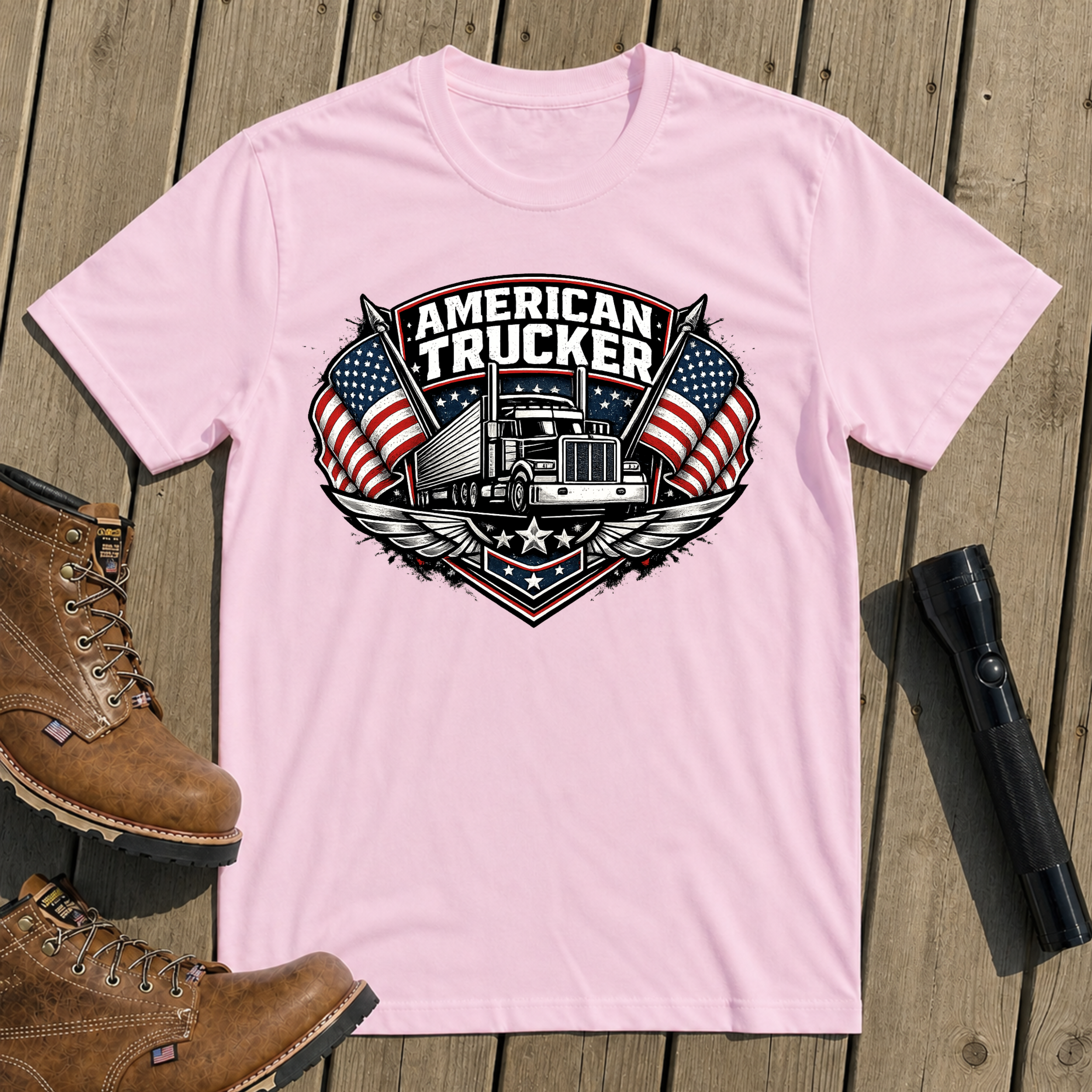 American Trucker Badge T-Shirt