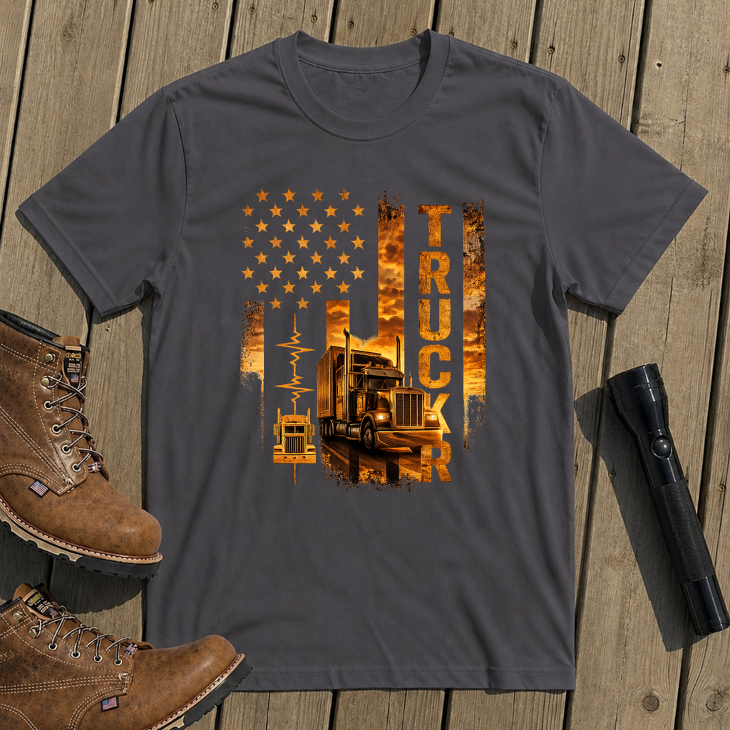 Trucker Life Flag T-Shirt