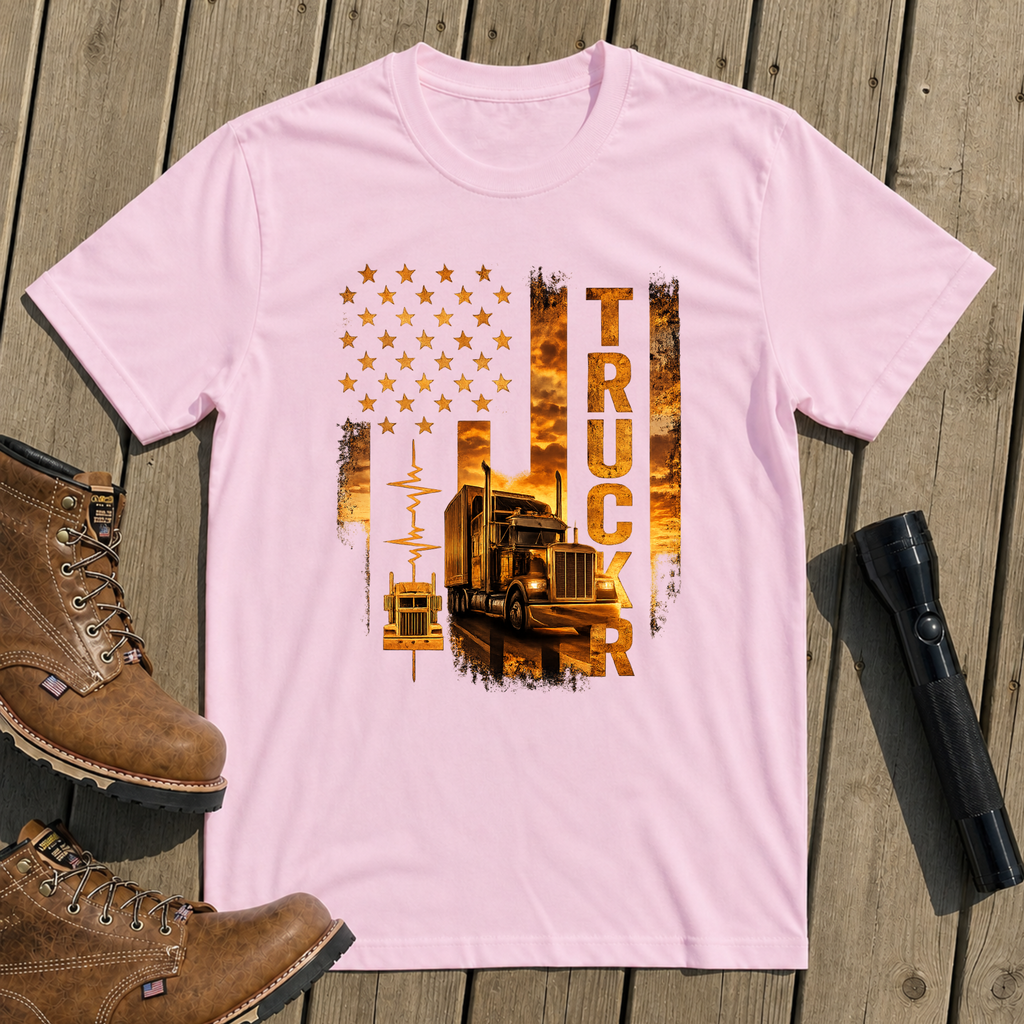 Trucker Life Flag T-Shirt