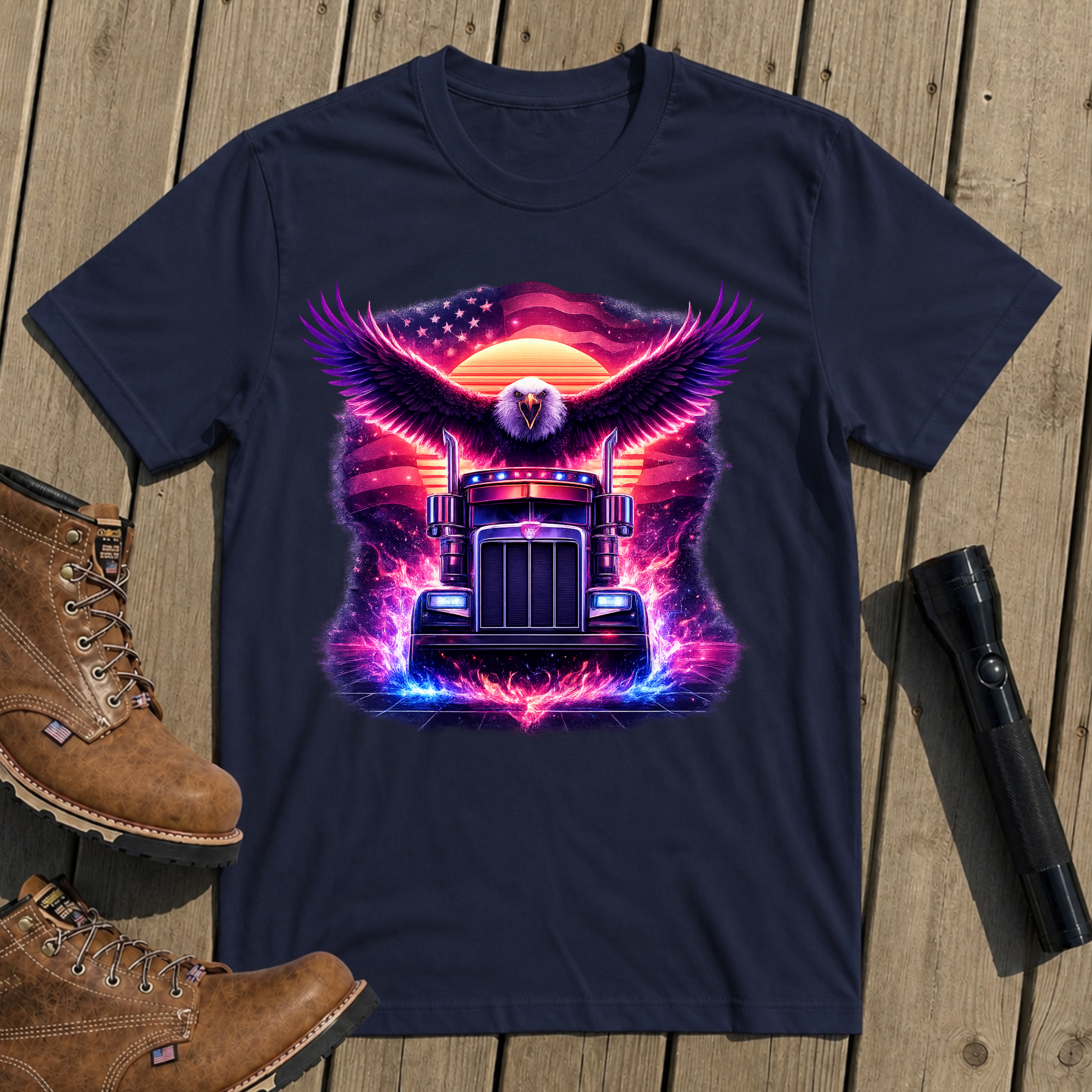 Neon Eagle Truck T-Shirt