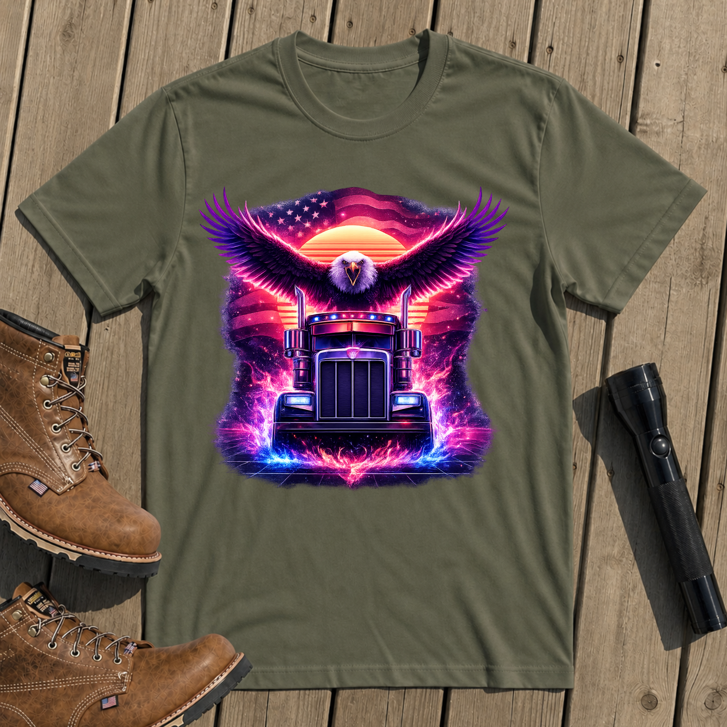 Neon Eagle Truck T-Shirt