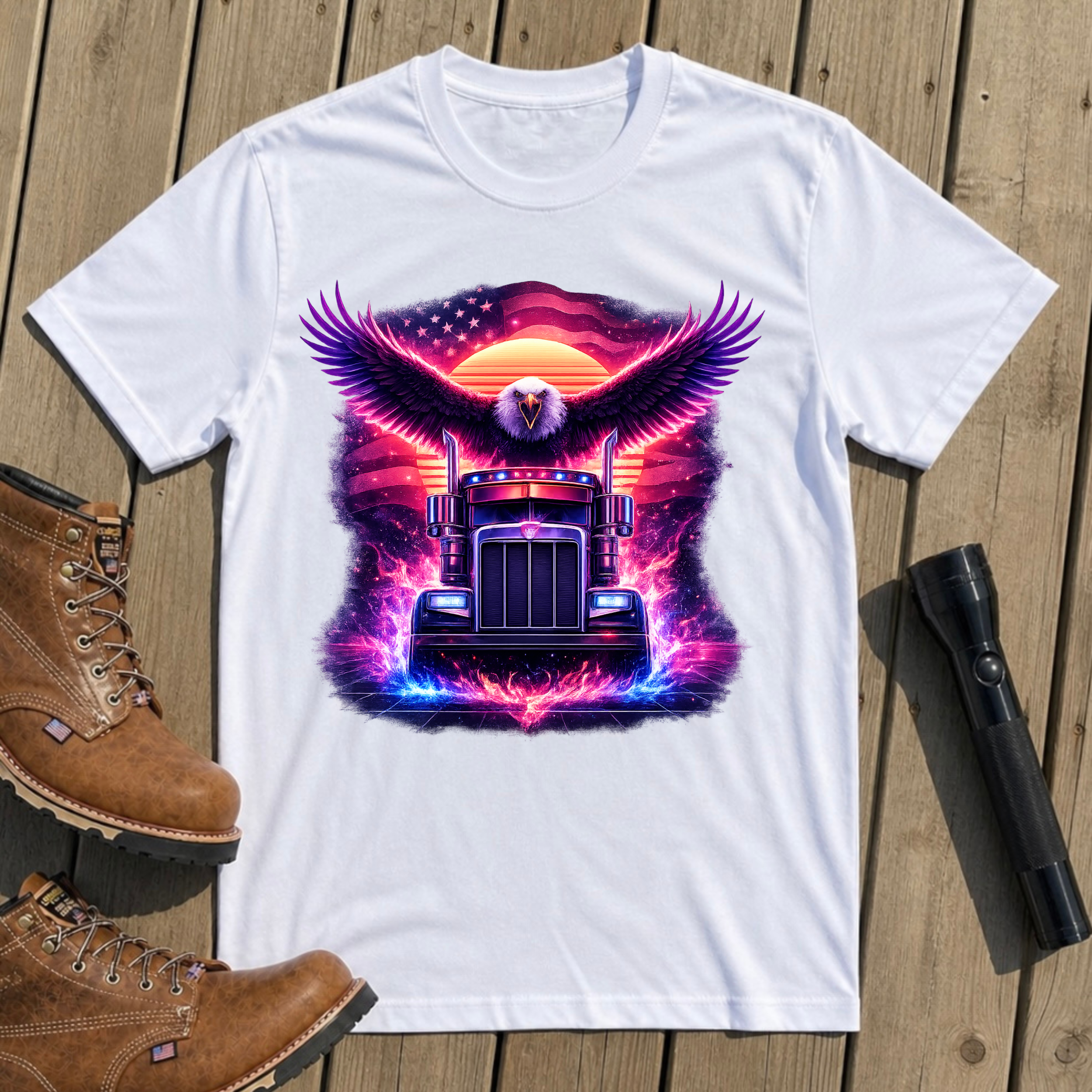 Neon Eagle Truck T-Shirt