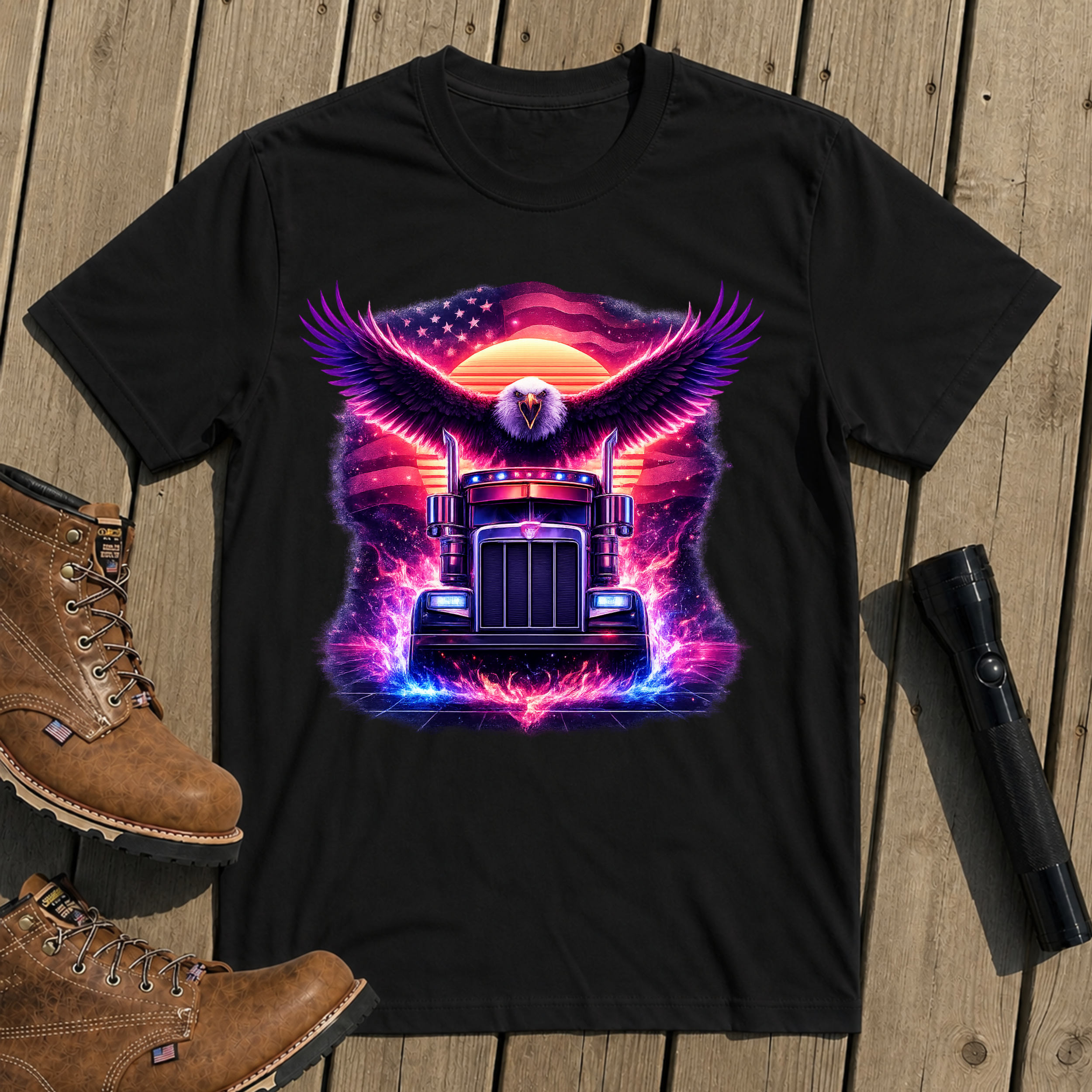 Neon Eagle Truck T-Shirt
