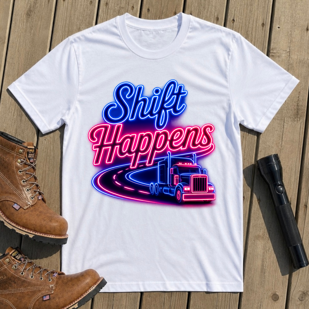 Neon Shift Trucker T Shirt