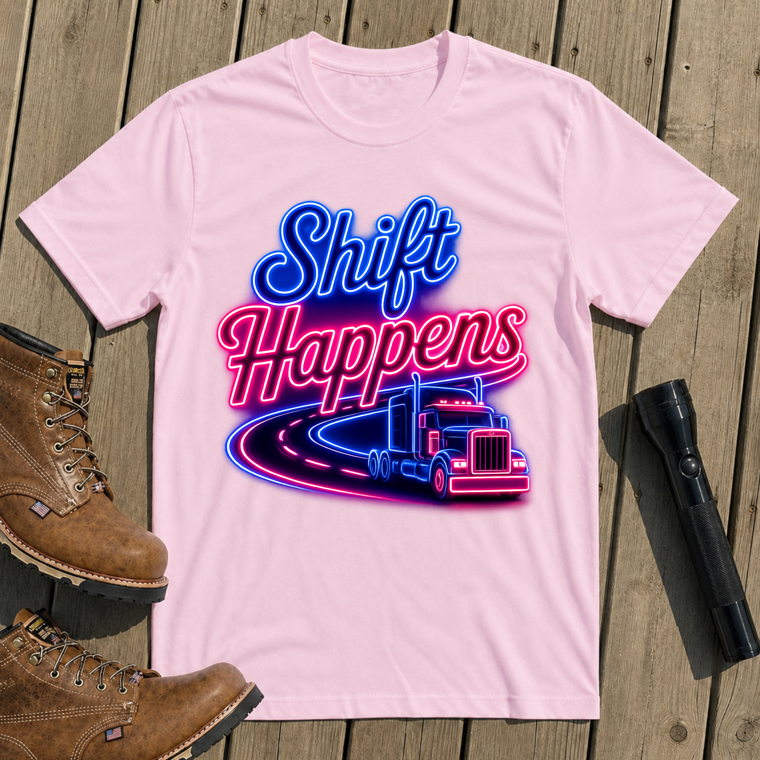 Neon Shift Trucker T Shirt